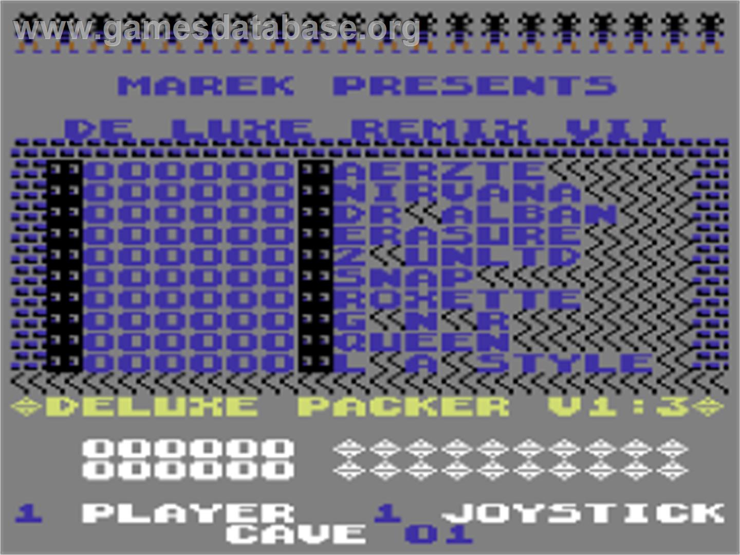 Boulder Dash De Luxe Remix 7 - Commodore 64 - Artwork - Title Screen