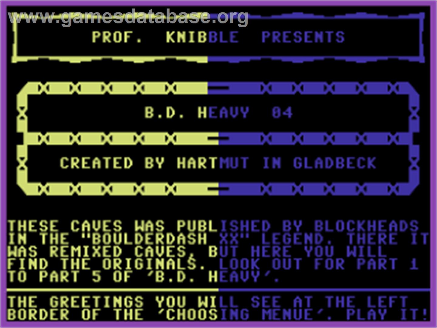Boulder Dash Heavy 04 - Commodore 64 - Artwork - Title Screen