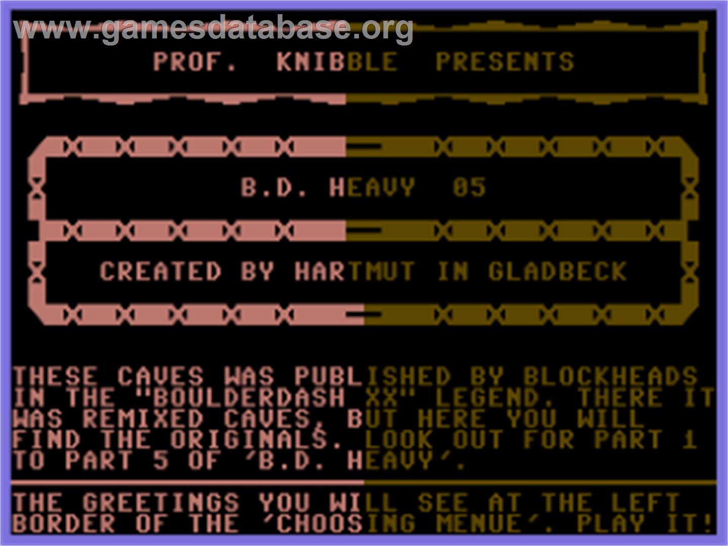 Boulder Dash Heavy 05 - Commodore 64 - Artwork - Title Screen