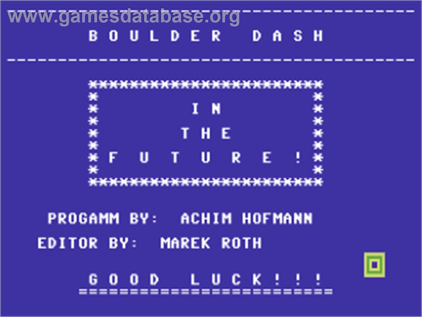 Boulder Dash In The Future - Commodore 64 - Artwork - Title Screen