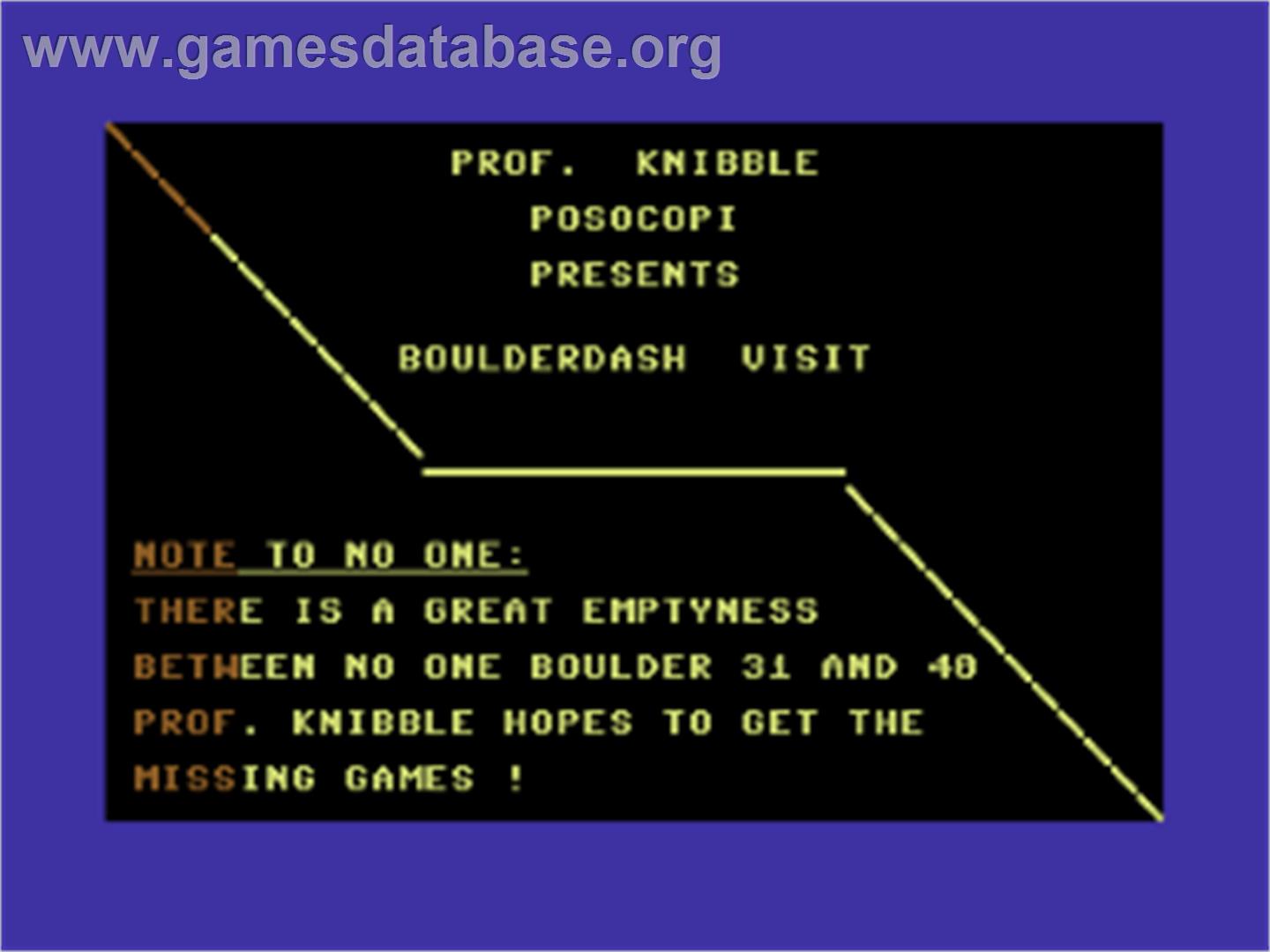 Boulder Dash Visit - Commodore 64 - Artwork - Title Screen