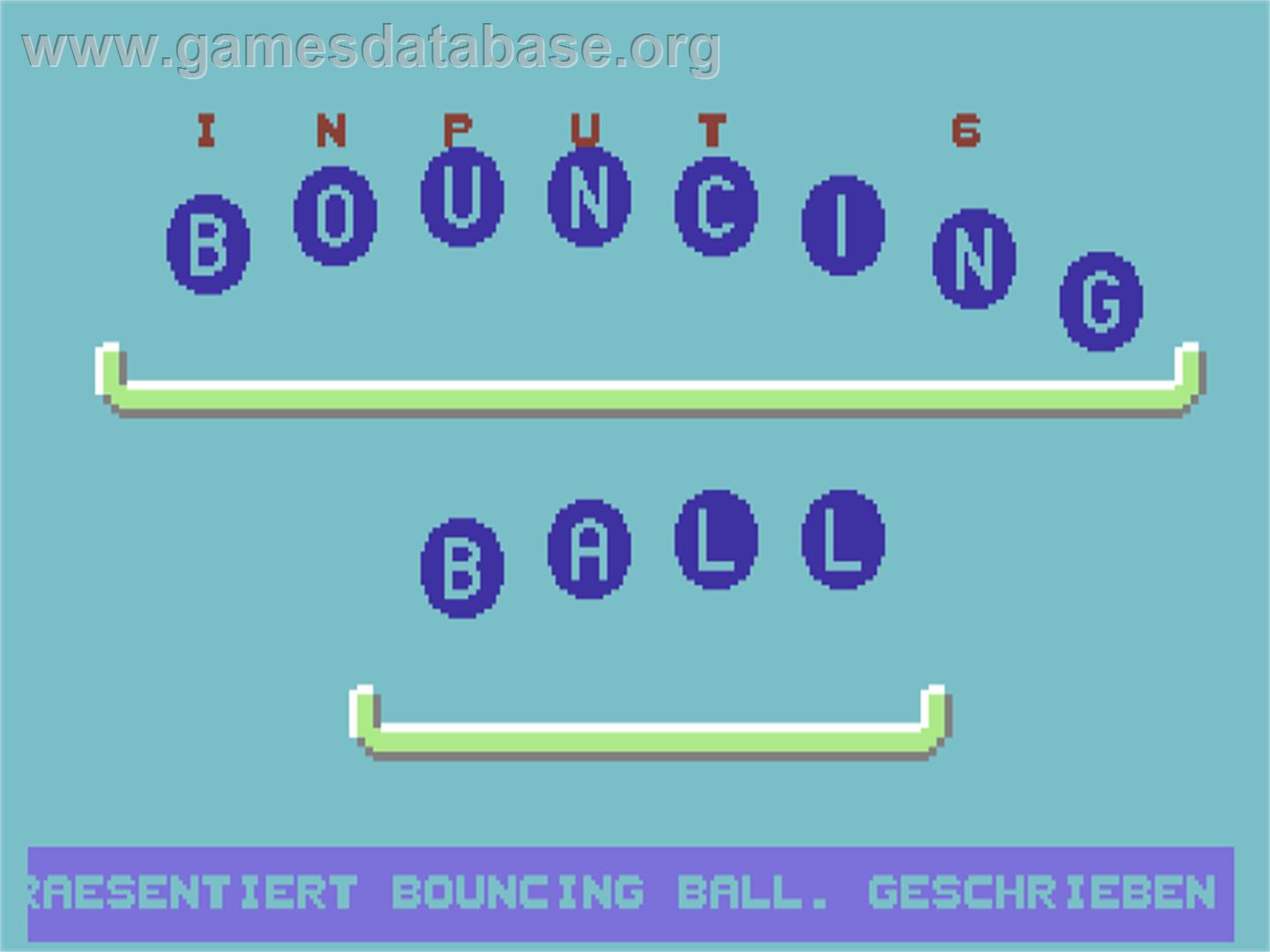 Bouncing Ball (Elcomp) - Commodore 64 - Artwork - Title Screen