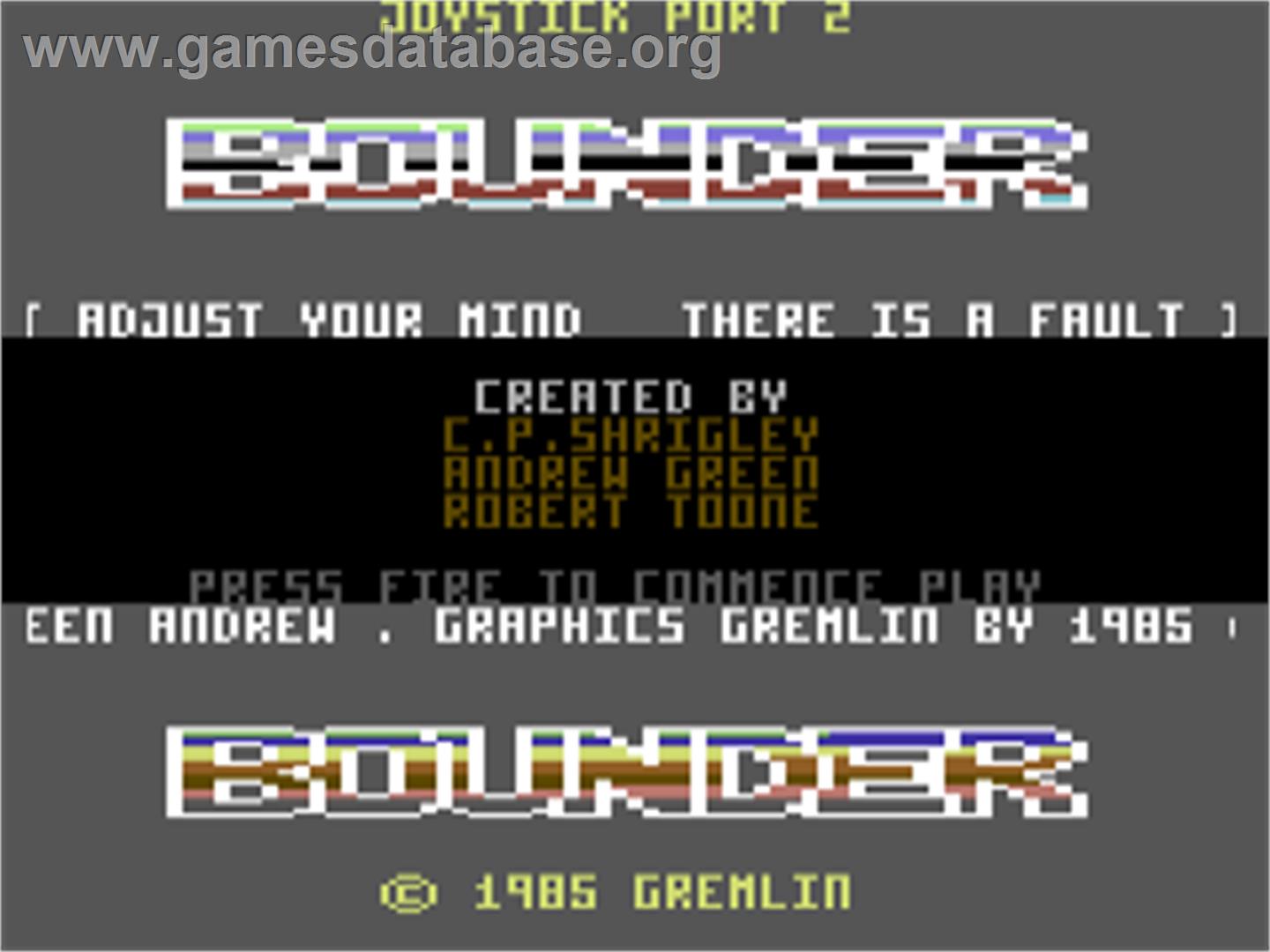 Bounder - Commodore 64 - Artwork - Title Screen