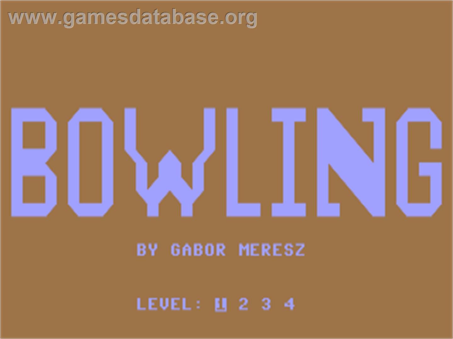 Bowling (RUN) - Commodore 64 - Artwork - Title Screen