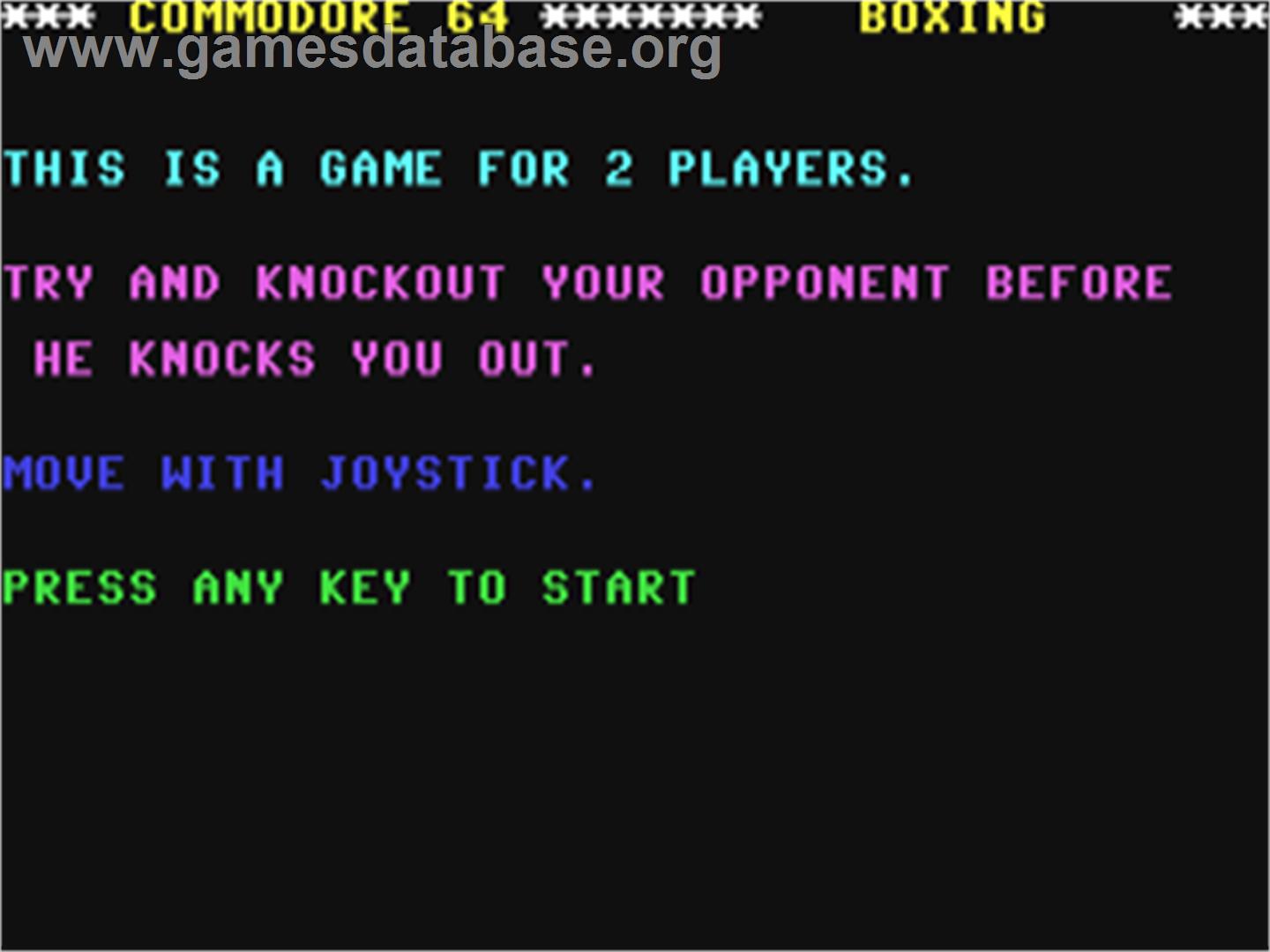 Boxing (The Skull) - Commodore 64 - Artwork - Title Screen