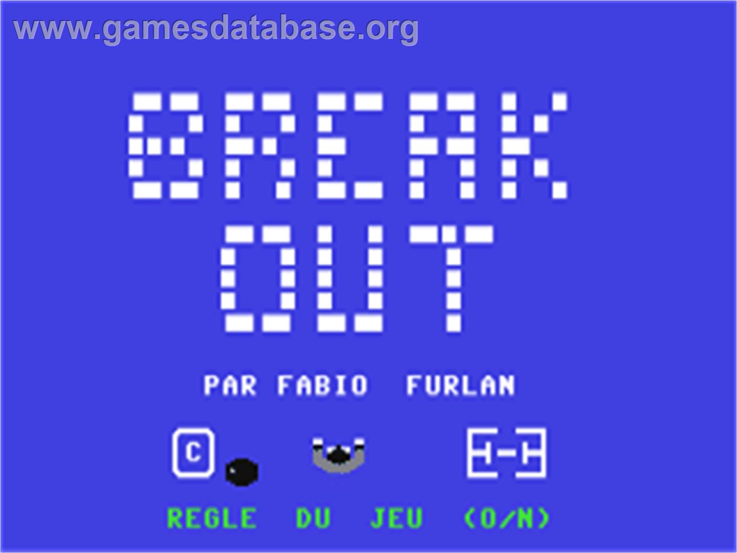 Break-Out (RSC) - Commodore 64 - Artwork - Title Screen