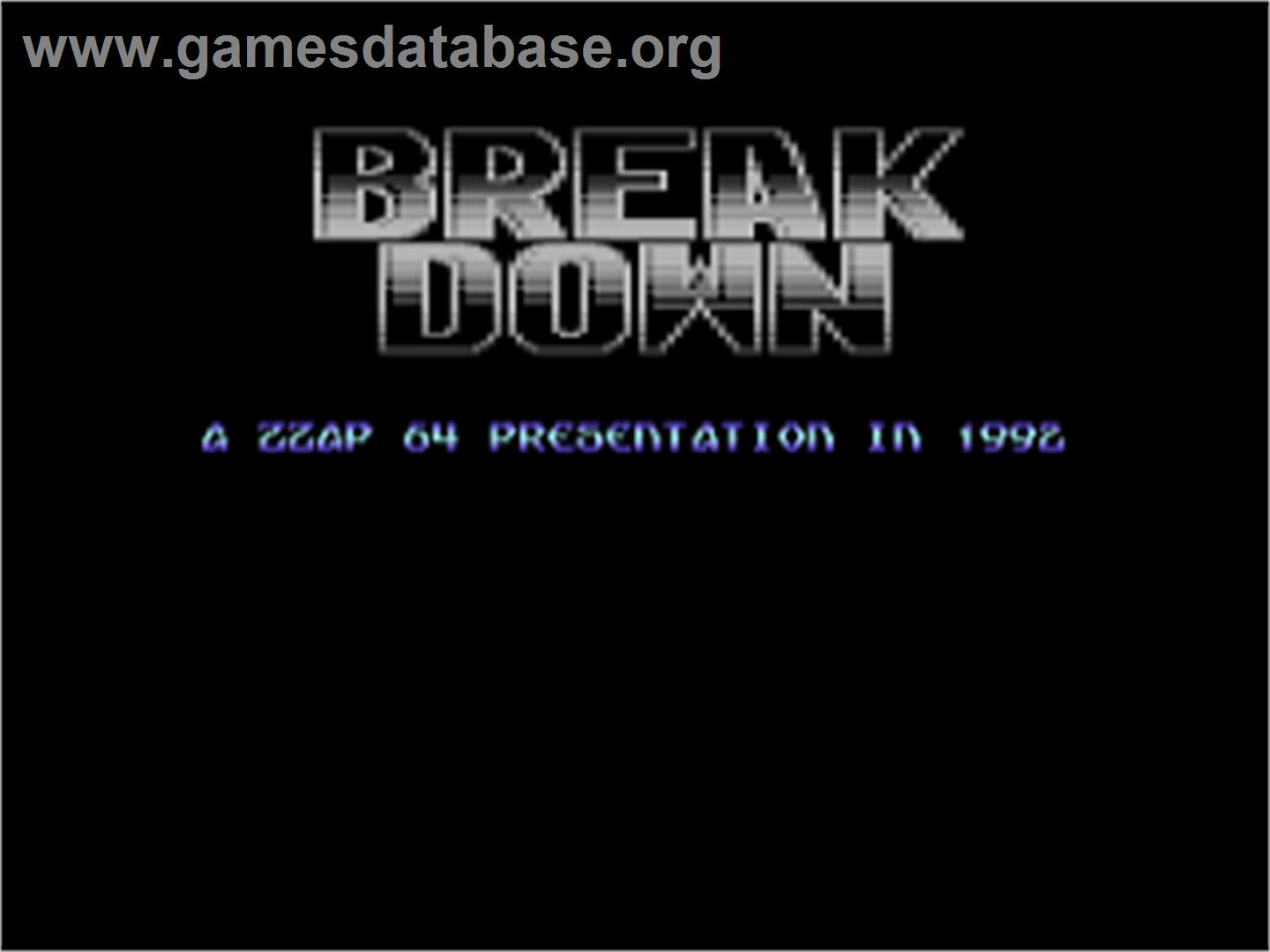 Break Down - Commodore 64 - Artwork - Title Screen