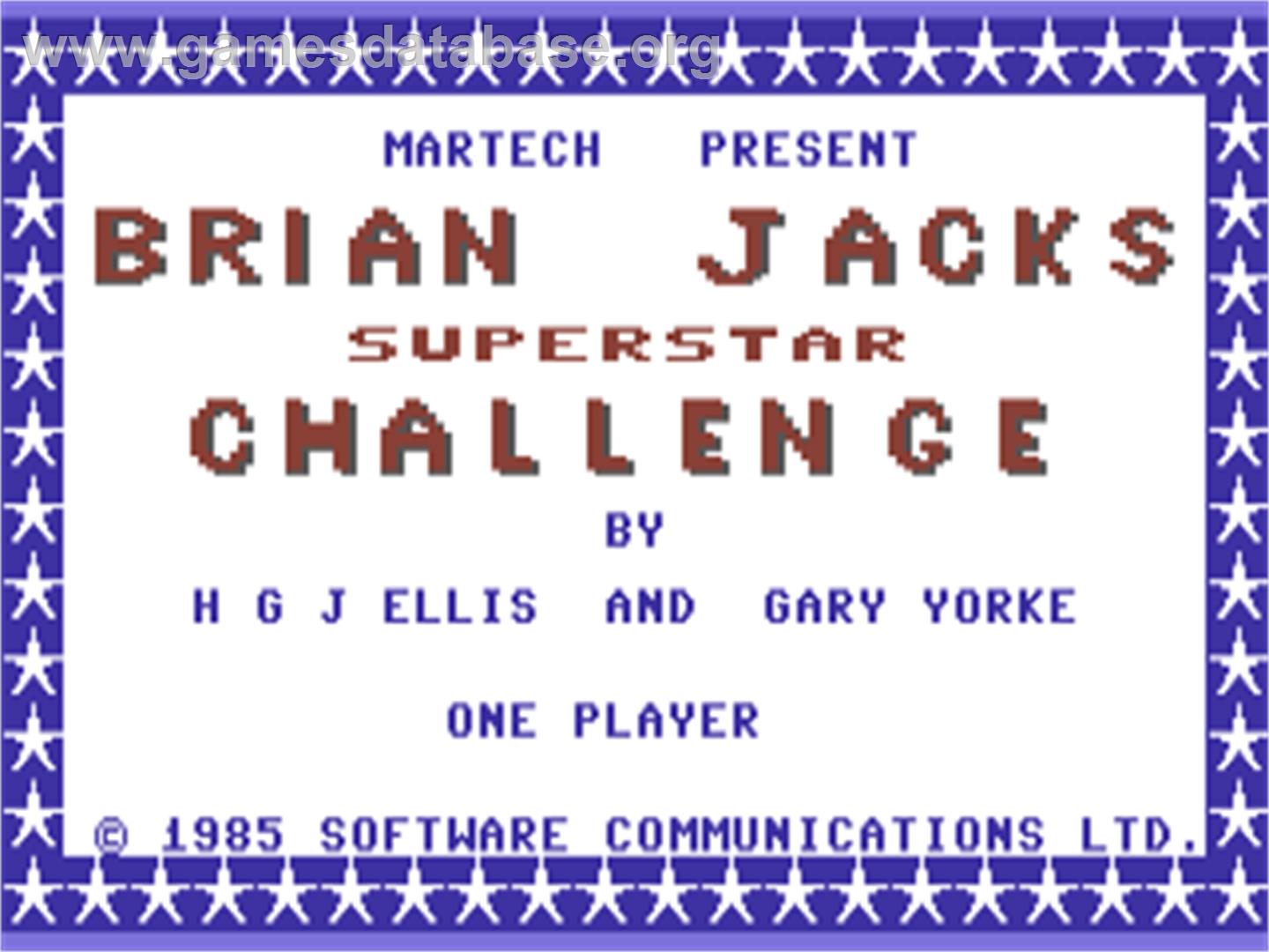 Brian Jacks Superstar Challenge - Commodore 64 - Artwork - Title Screen