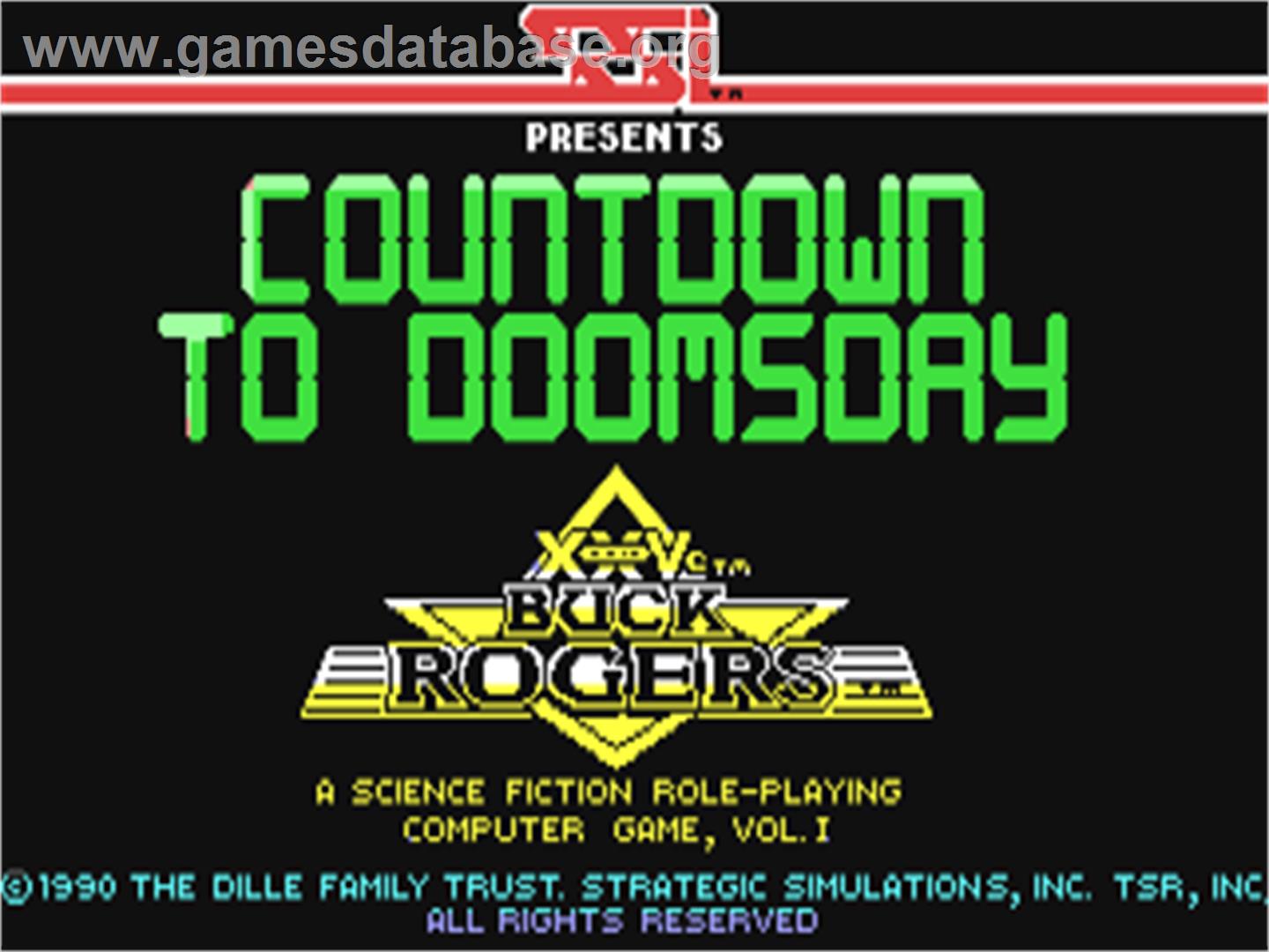 Buck Rogers: Countdown to Doomsday - Commodore 64 - Artwork - Title Screen