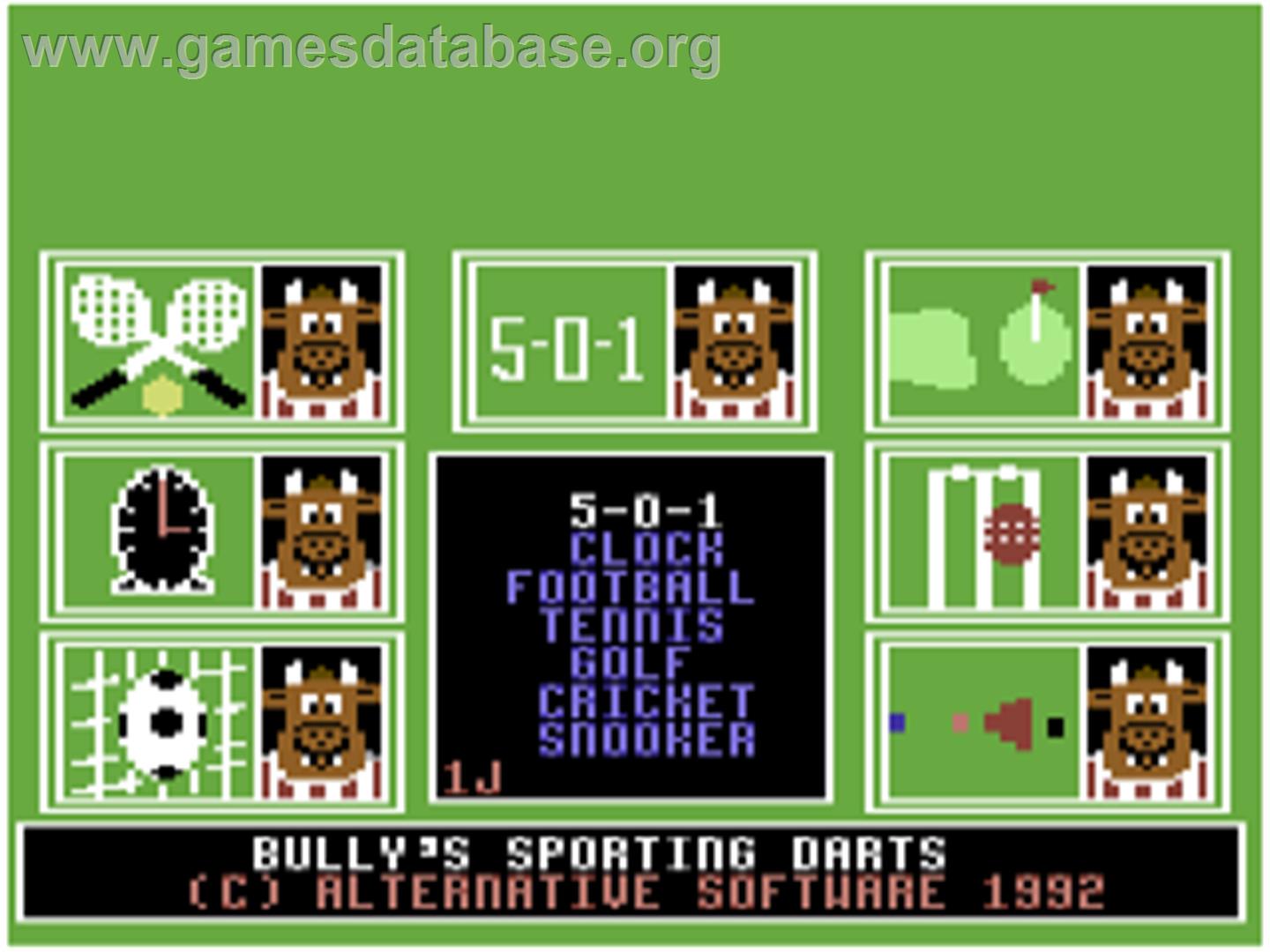 Bully's Sporting Darts - Commodore 64 - Artwork - Title Screen