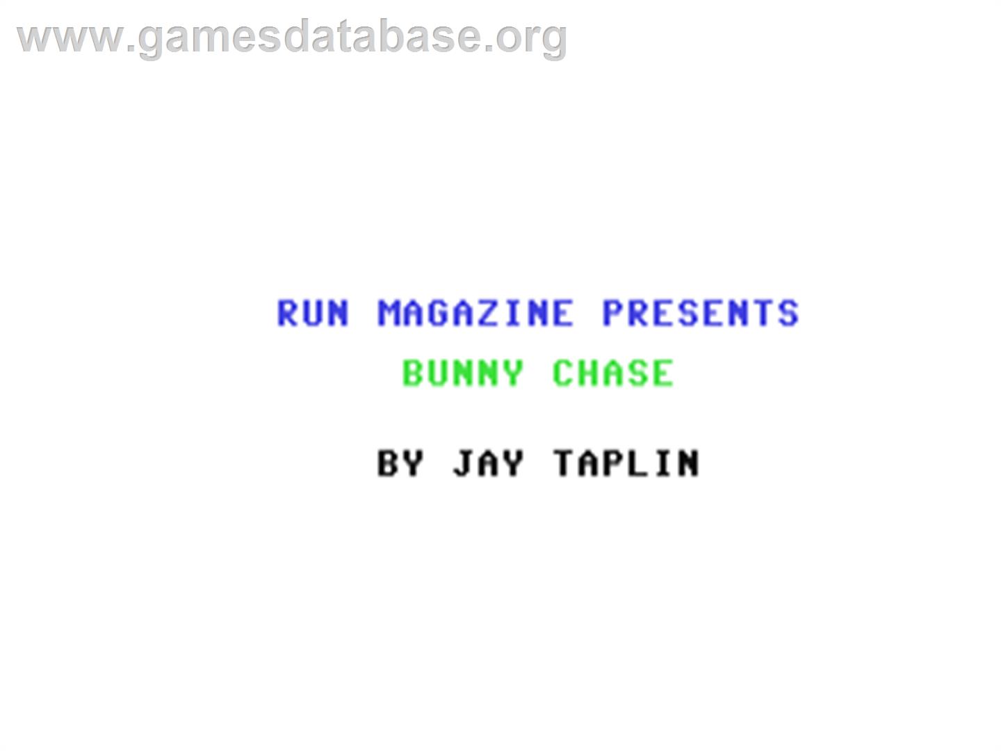 Bunny Chase - Commodore 64 - Artwork - Title Screen