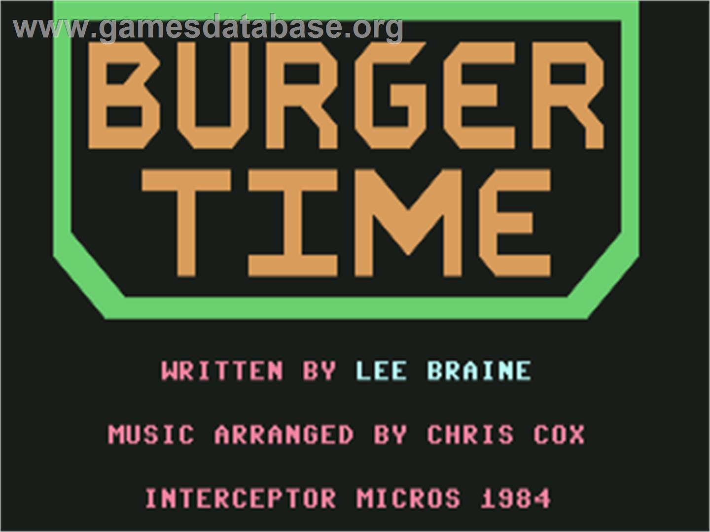 BurgerTime - Commodore 64 - Artwork - Title Screen