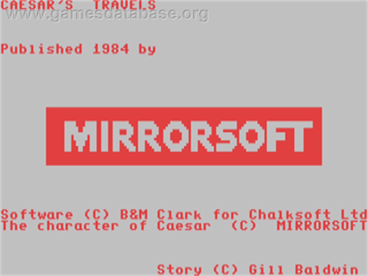 Caesar's Travels - Commodore 64 - Artwork - Title Screen