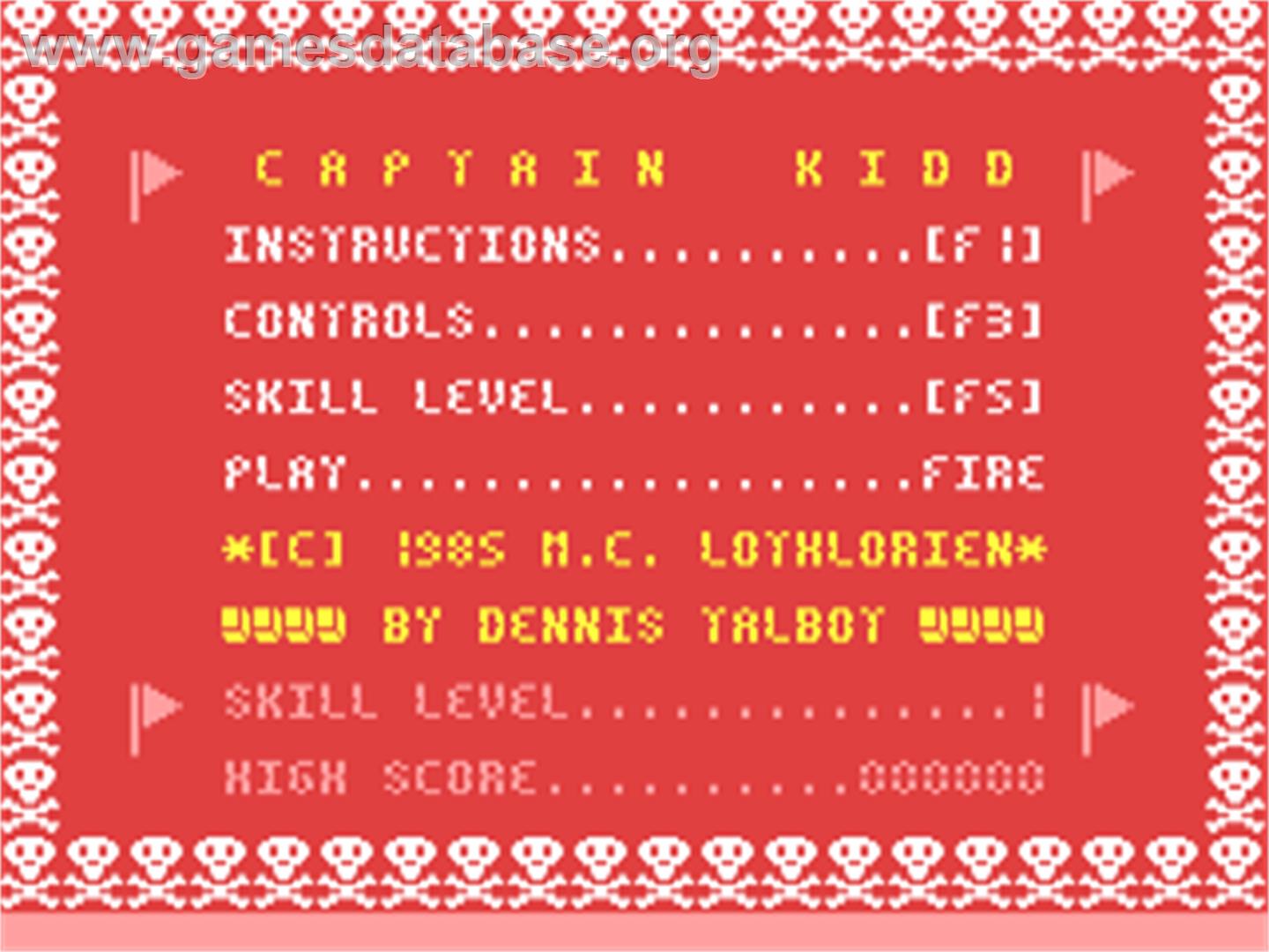 Capt'n Kidd - Commodore 64 - Artwork - Title Screen