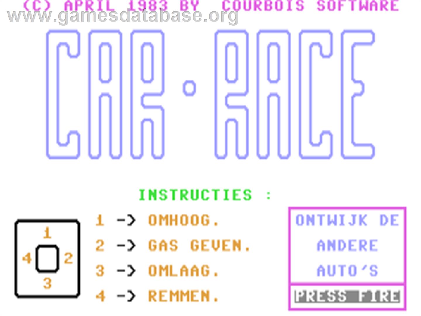 Car-race - Commodore 64 - Artwork - Title Screen