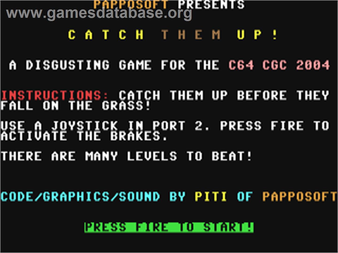 Catch Them Up! - Commodore 64 - Artwork - Title Screen