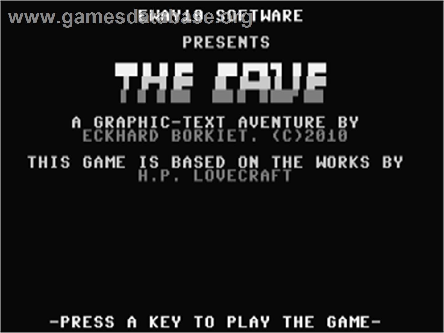 Cave, The (Michael L. Hall) - Commodore 64 - Artwork - Title Screen