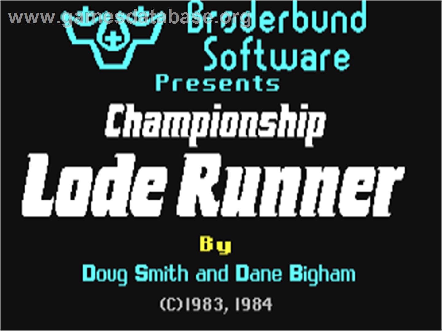 Championship Lode Runner - Commodore 64 - Artwork - Title Screen