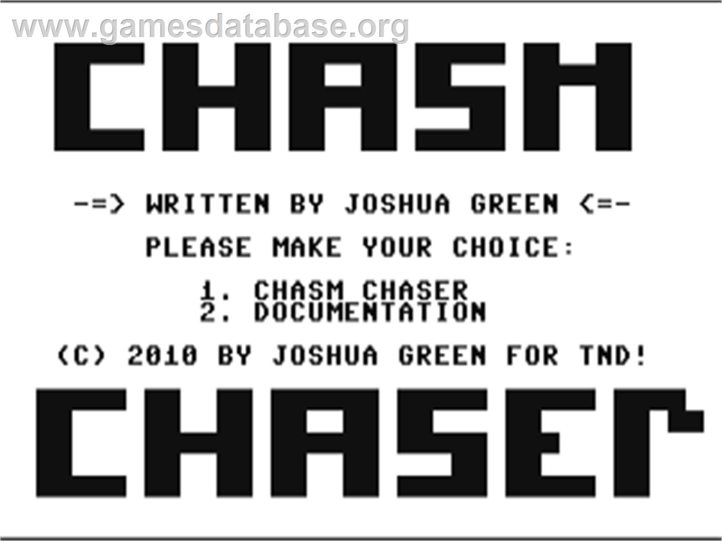 Chasm Chaser - Commodore 64 - Artwork - Title Screen