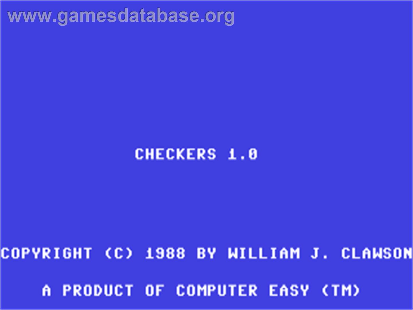 Checkers (Alpha Software) - Commodore 64 - Artwork - Title Screen