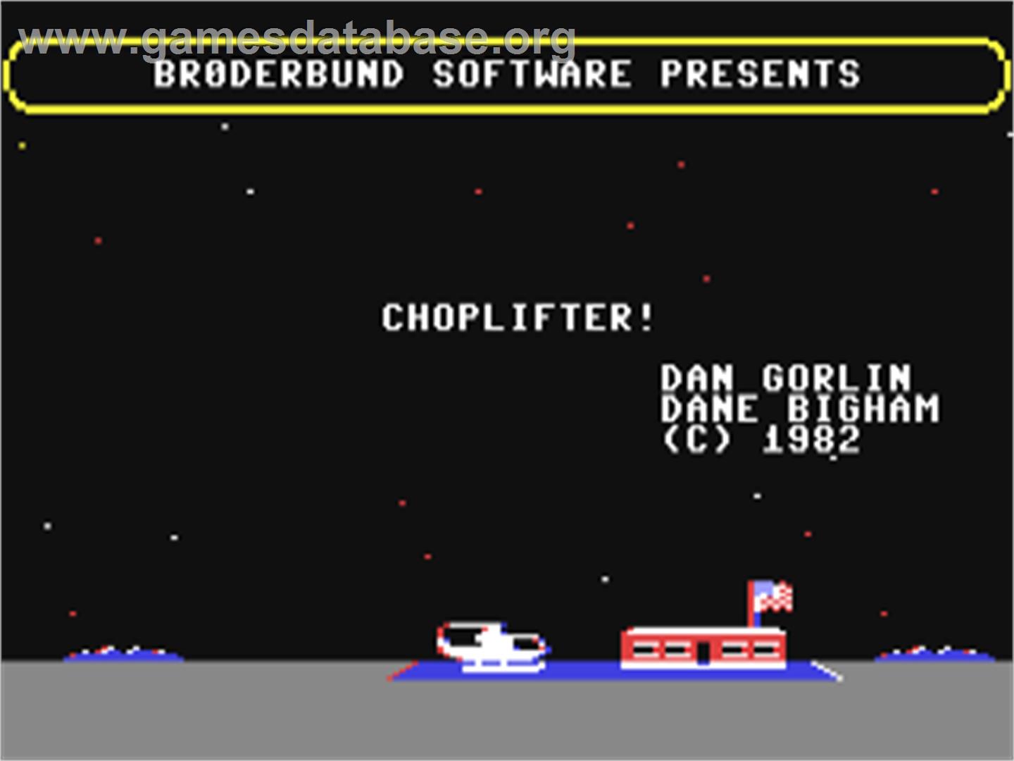 Choplifter! - Commodore 64 - Artwork - Title Screen