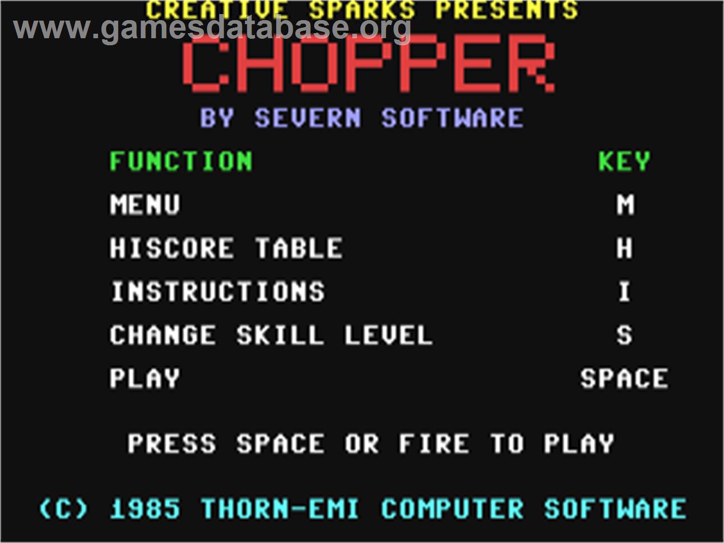 Chopper - Commodore 64 - Artwork - Title Screen