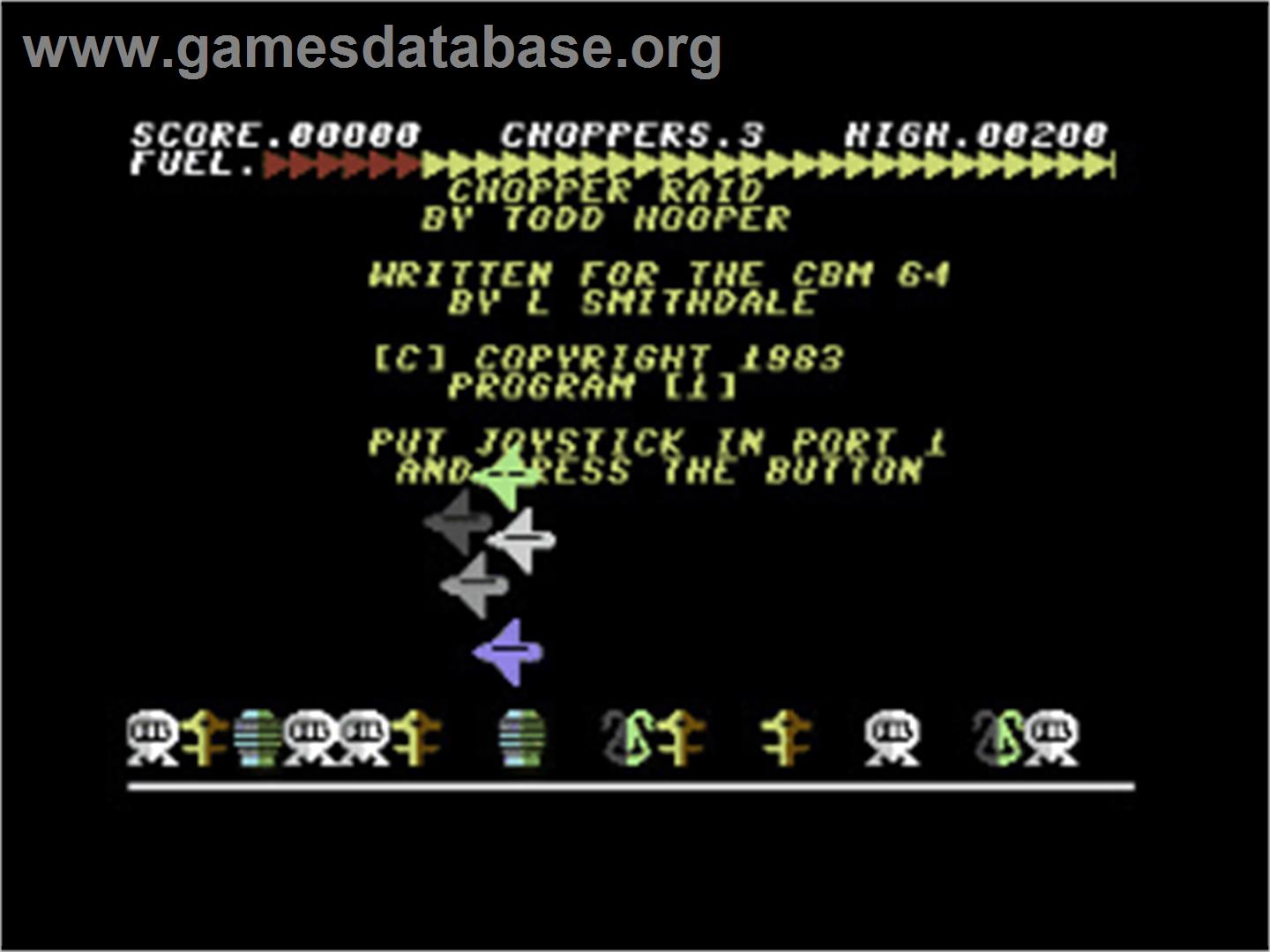 Chopper Raid - Commodore 64 - Artwork - Title Screen