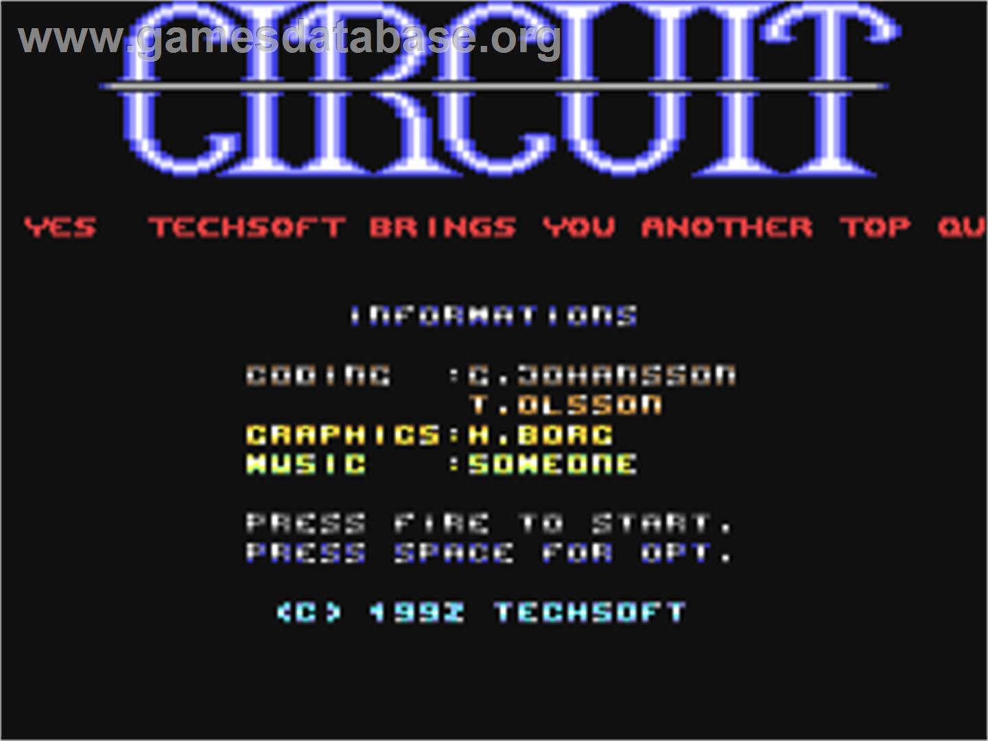 Circuit (64'er) - Commodore 64 - Artwork - Title Screen