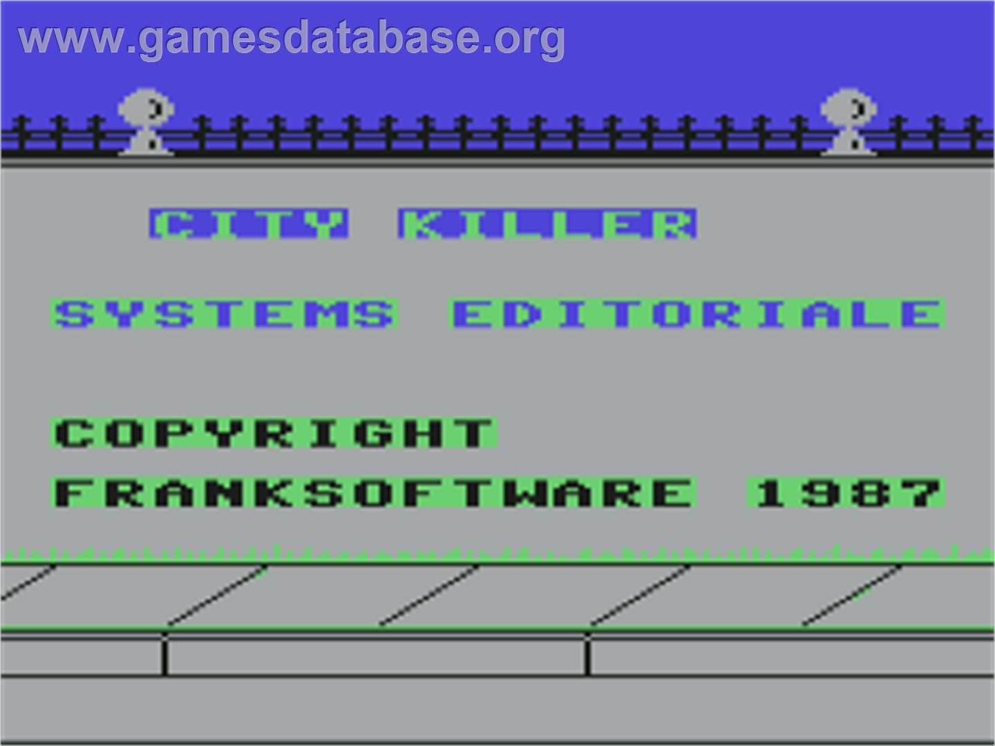 City Killer - Commodore 64 - Artwork - Title Screen
