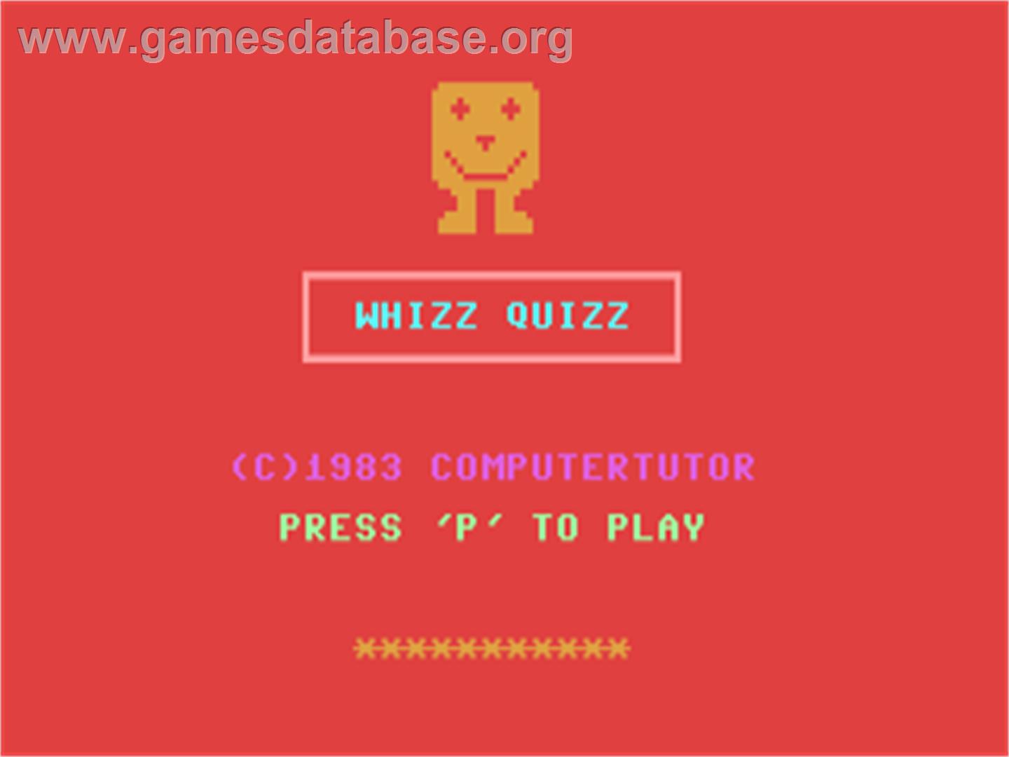Clever Clogs - Whizz Quiz - Commodore 64 - Artwork - Title Screen