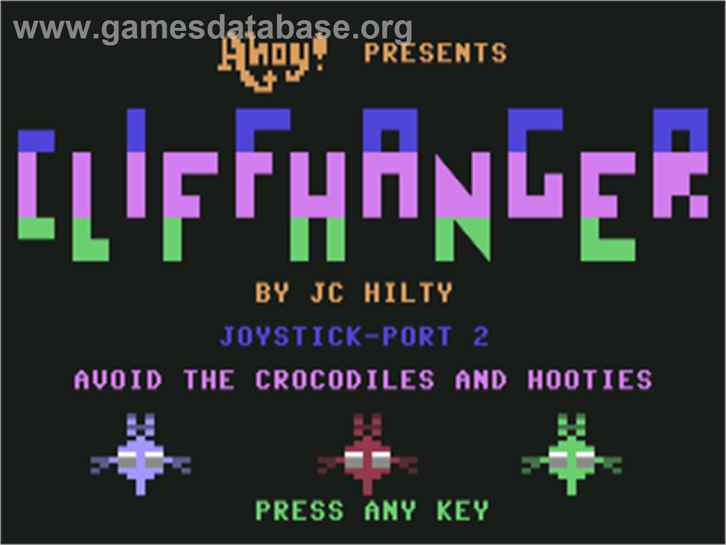Cliff Hanger - Commodore 64 - Artwork - Title Screen