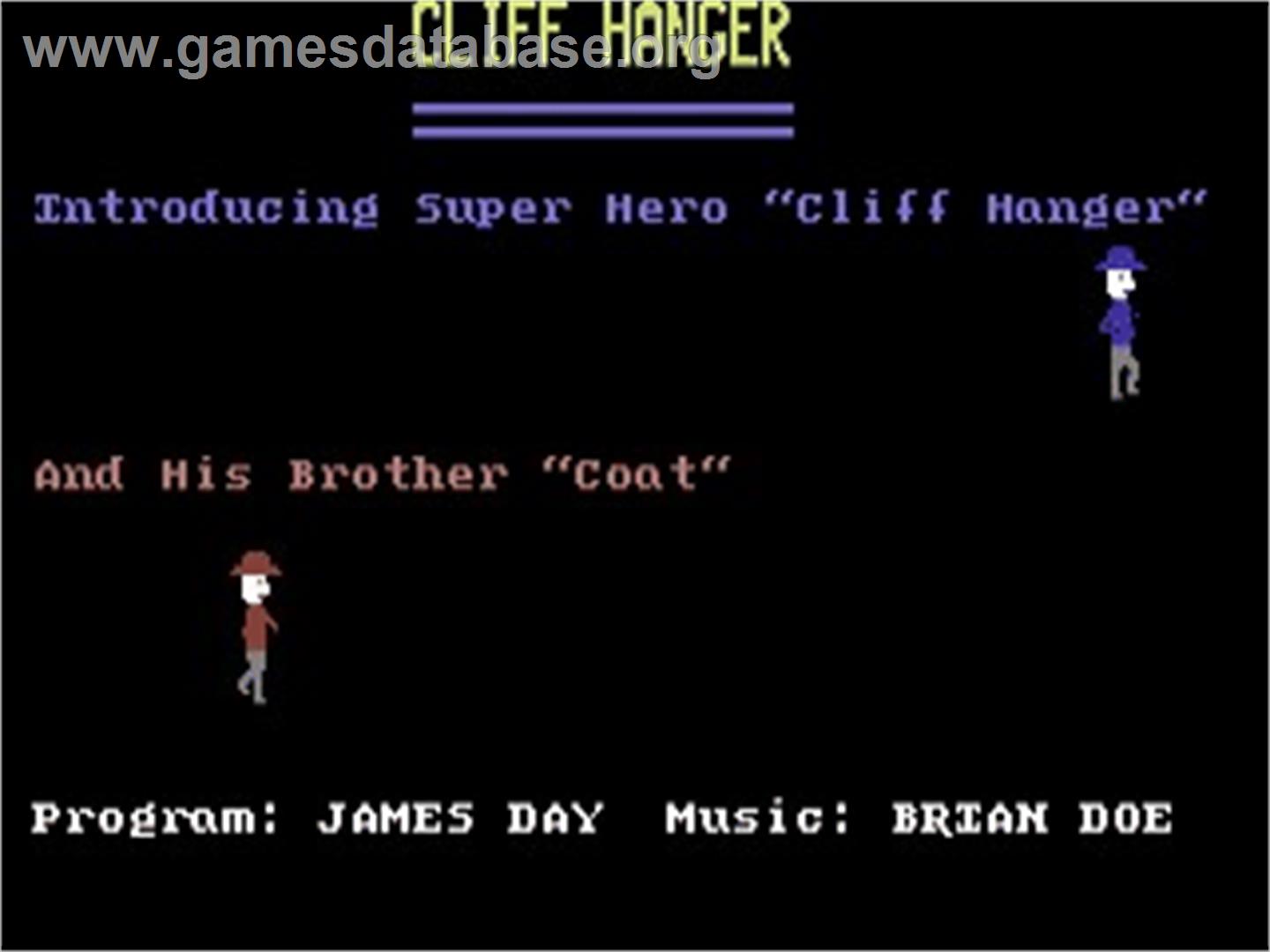 Cliffhanger (Ahoy!) - Commodore 64 - Artwork - Title Screen