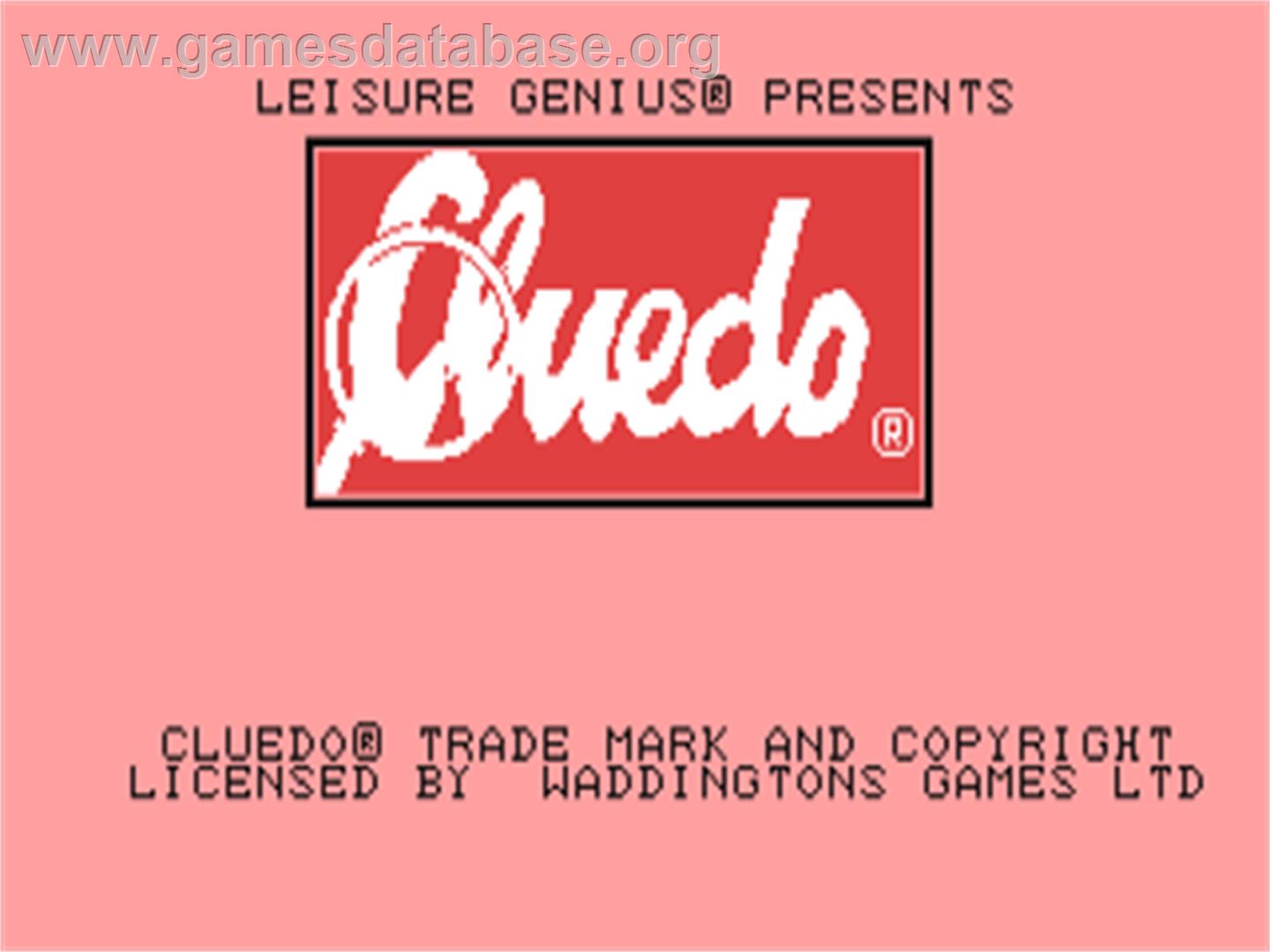 Cluedo - Commodore 64 - Artwork - Title Screen