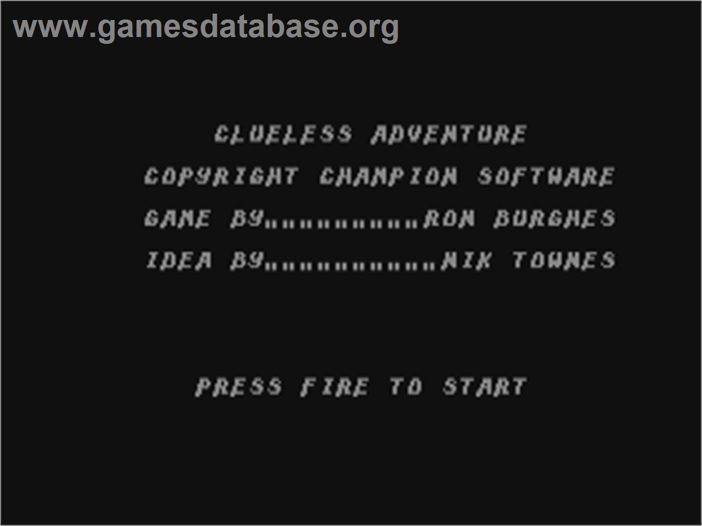 Clueless Adventure - Commodore 64 - Artwork - Title Screen