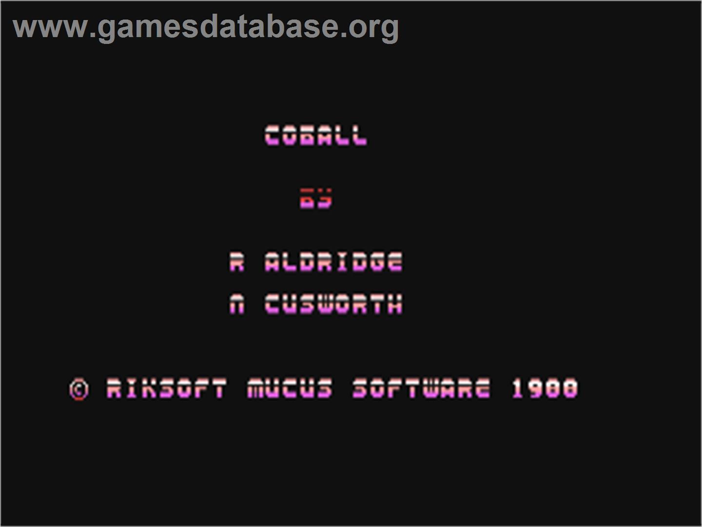 Coball - Commodore 64 - Artwork - Title Screen