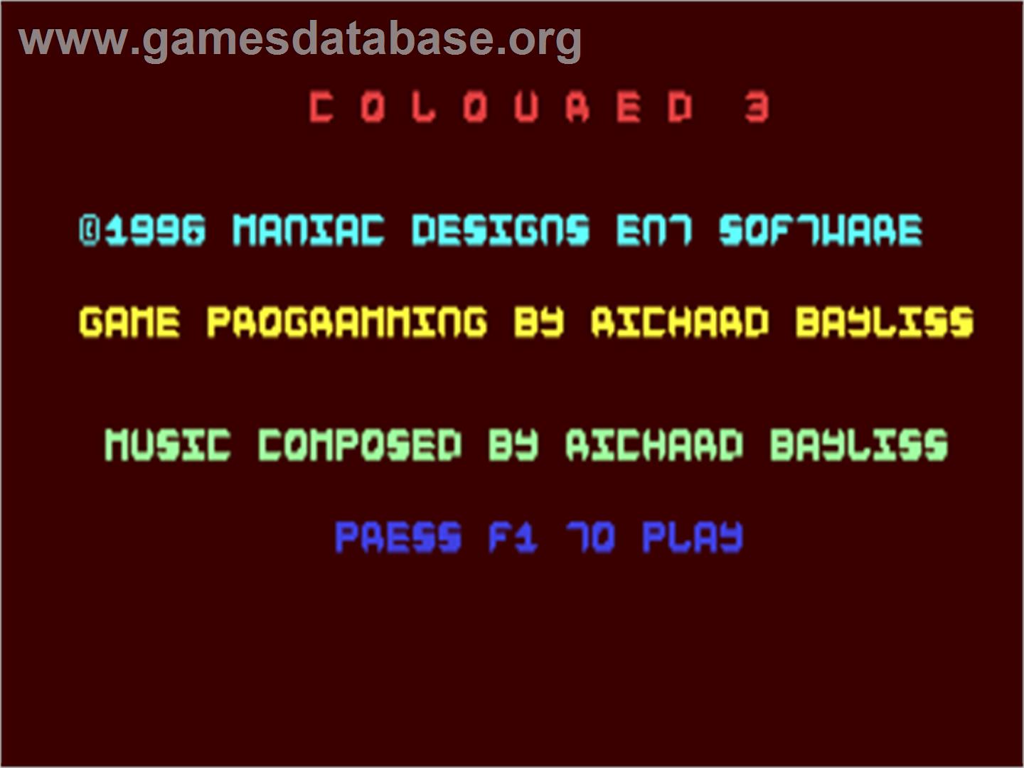 Coloured 3 - Commodore 64 - Artwork - Title Screen