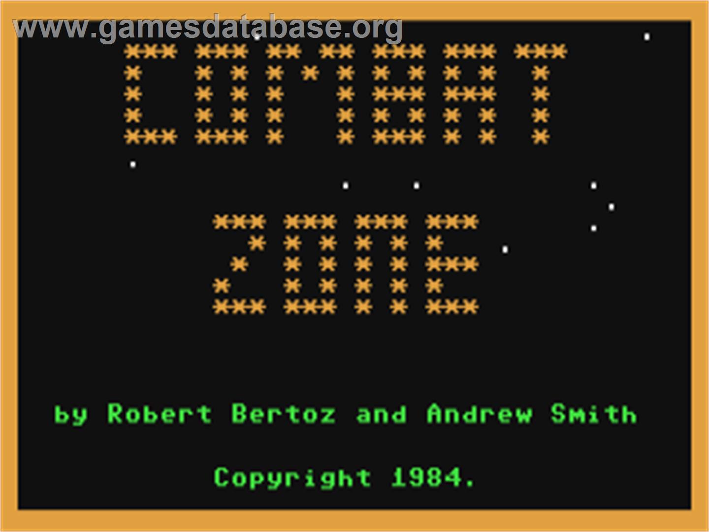 Combat Zone (Alternative) - Commodore 64 - Artwork - Title Screen