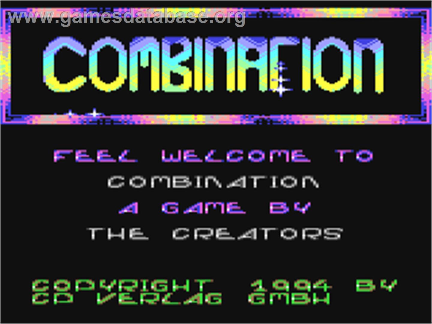 Combination - Commodore 64 - Artwork - Title Screen