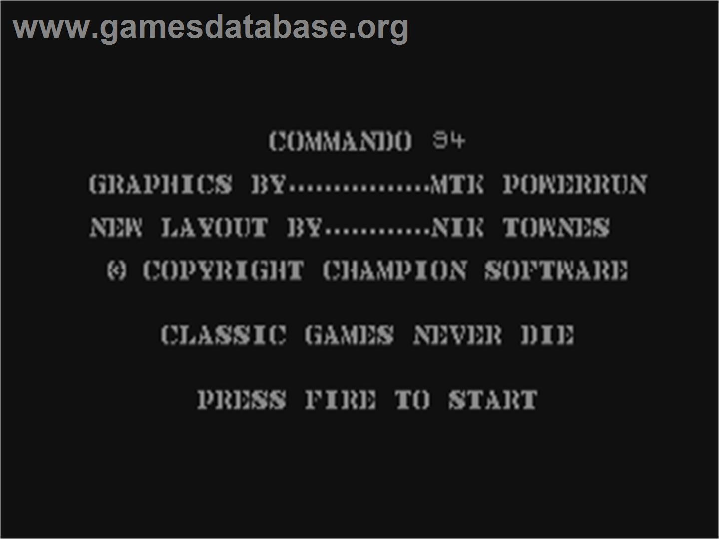 Commando 94 - Commodore 64 - Artwork - Title Screen