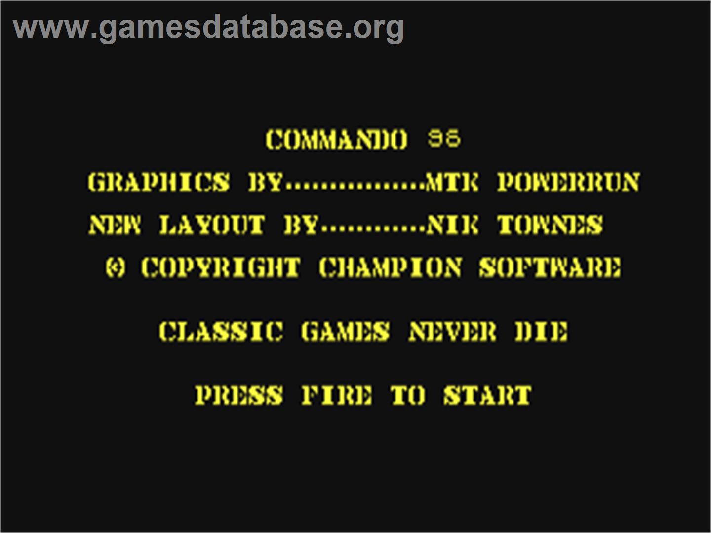 Commando 96 - Commodore 64 - Artwork - Title Screen