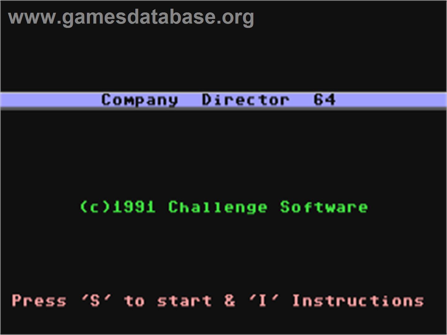 Company Director 64 - Commodore 64 - Artwork - Title Screen
