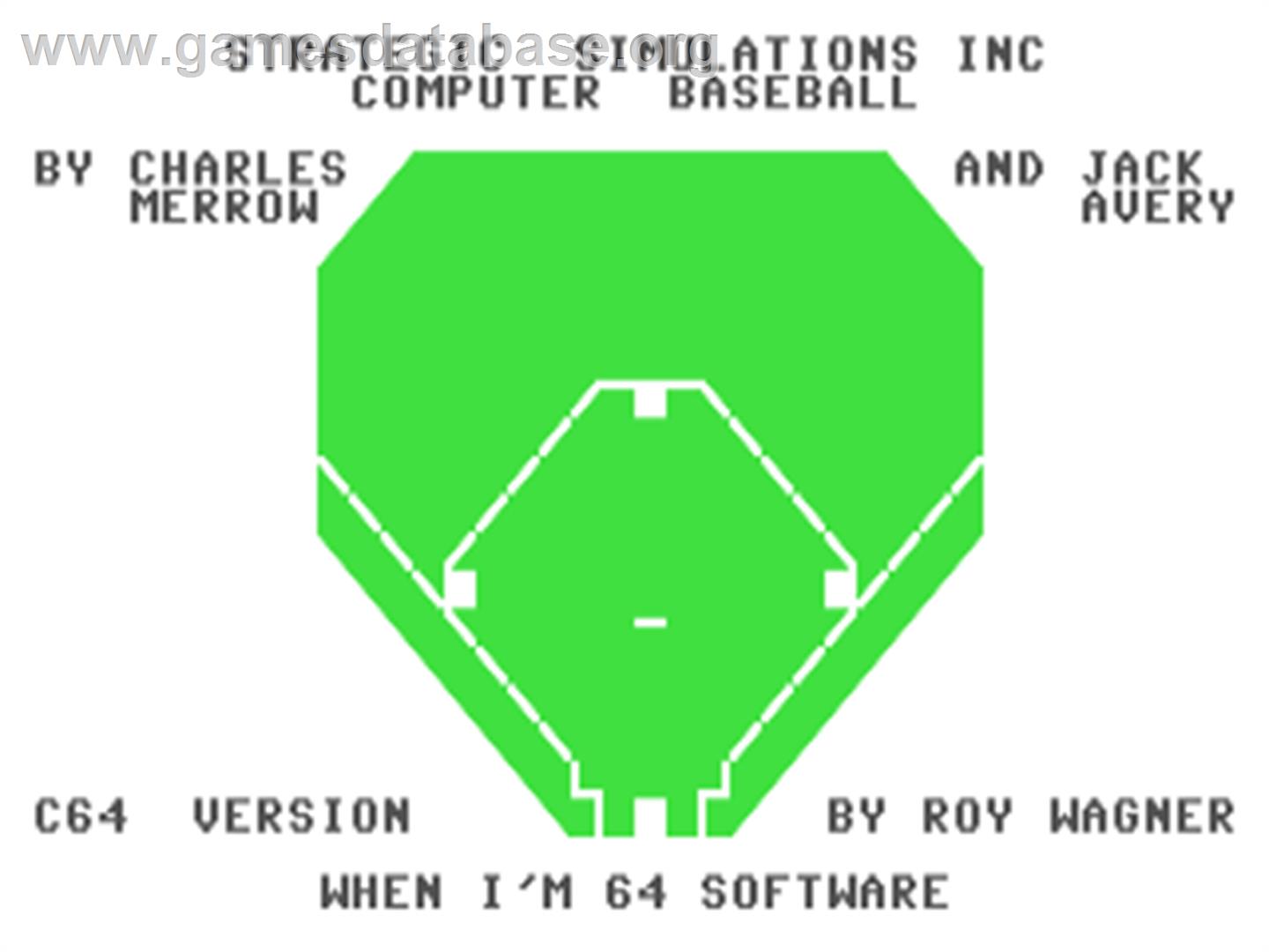 Computer Baseball - Commodore 64 - Artwork - Title Screen