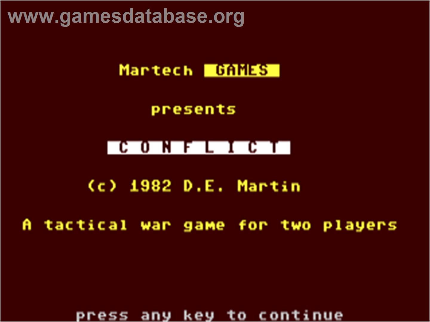 Conflict - Commodore 64 - Artwork - Title Screen