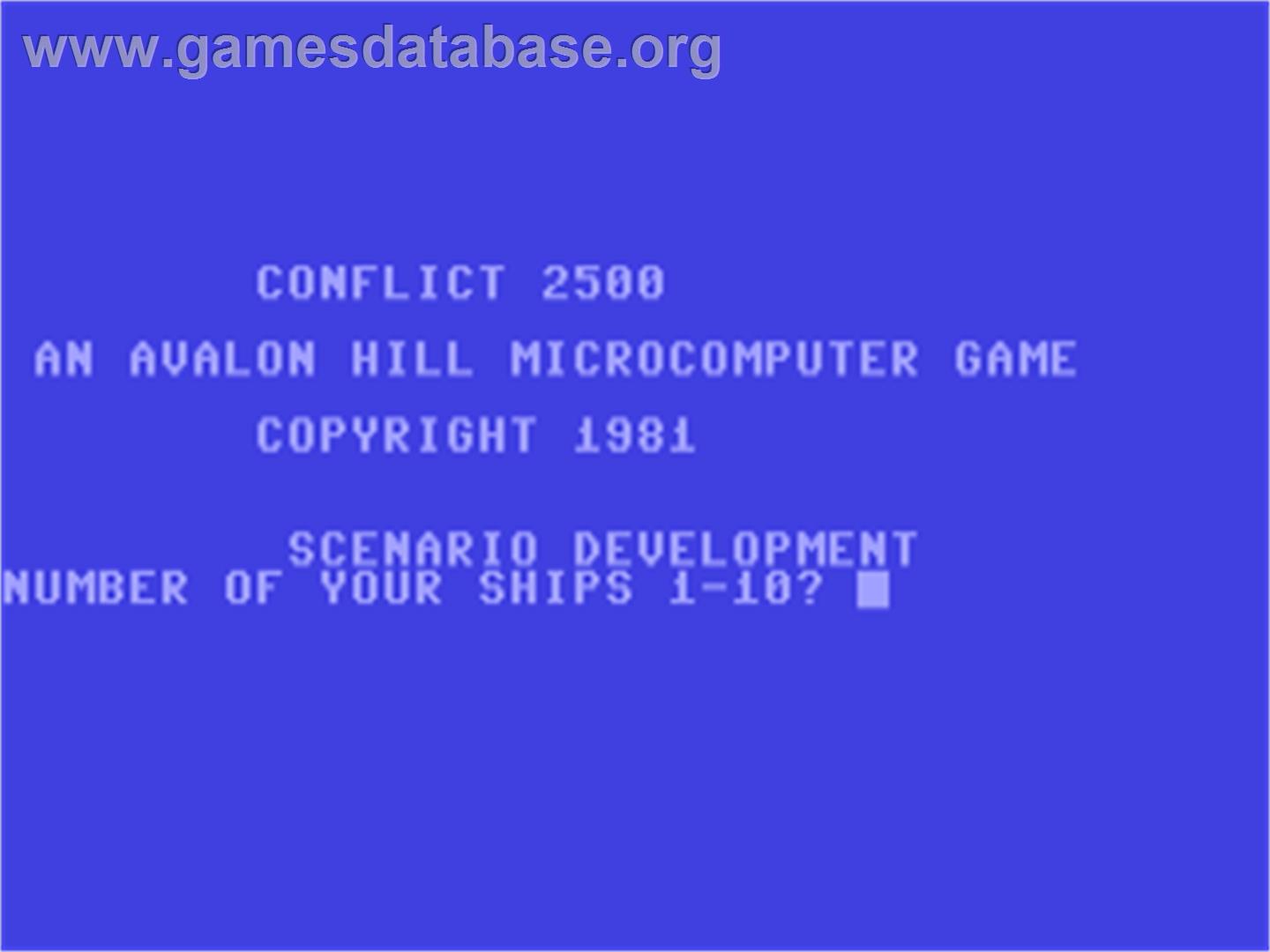 Conflict 2500 - Commodore 64 - Artwork - Title Screen