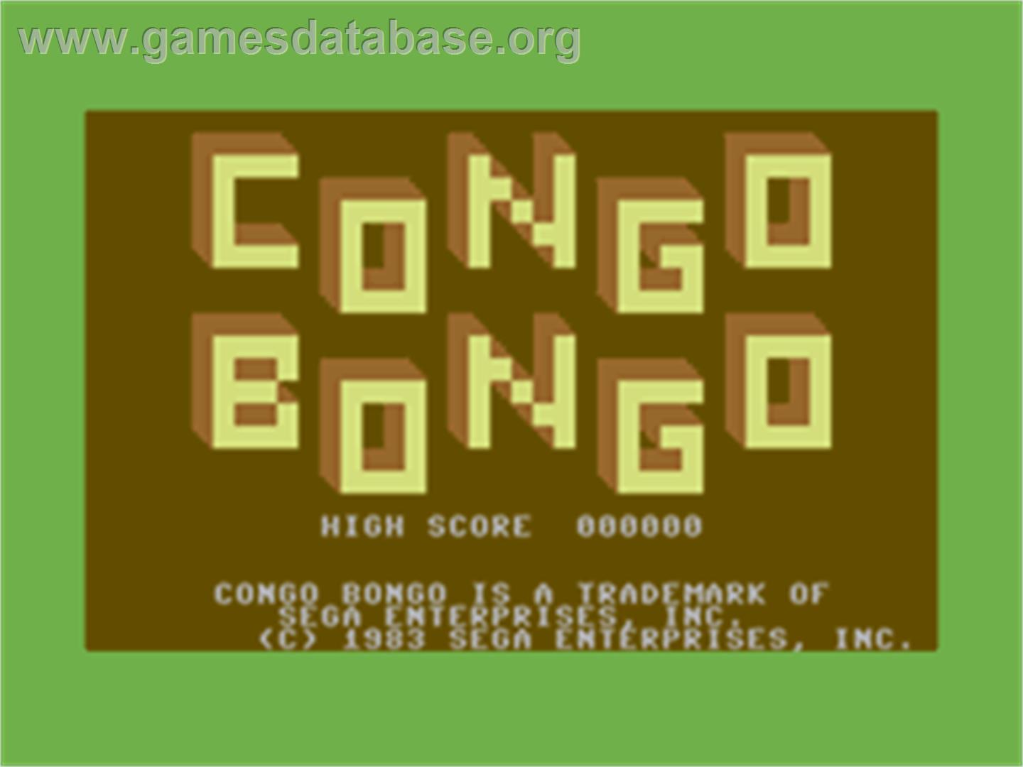 Congo Bongo (1985) - Commodore 64 - Artwork - Title Screen