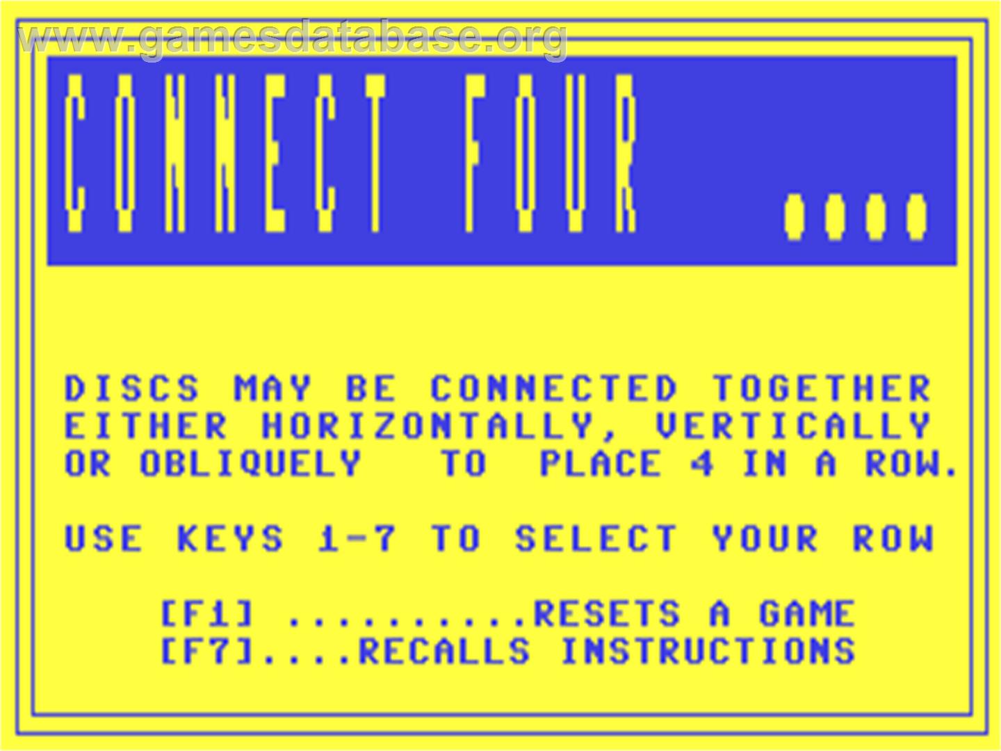 Connect Four (Atlantis Software) - Commodore 64 - Artwork - Title Screen