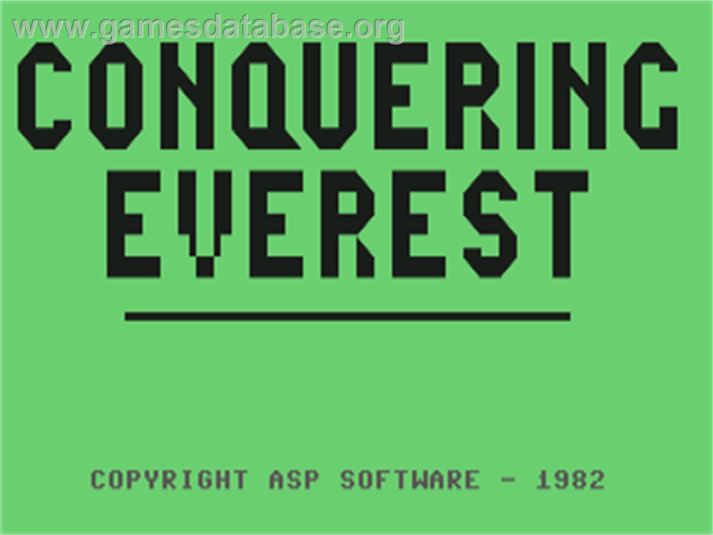 Conquering Everest - Commodore 64 - Artwork - Title Screen