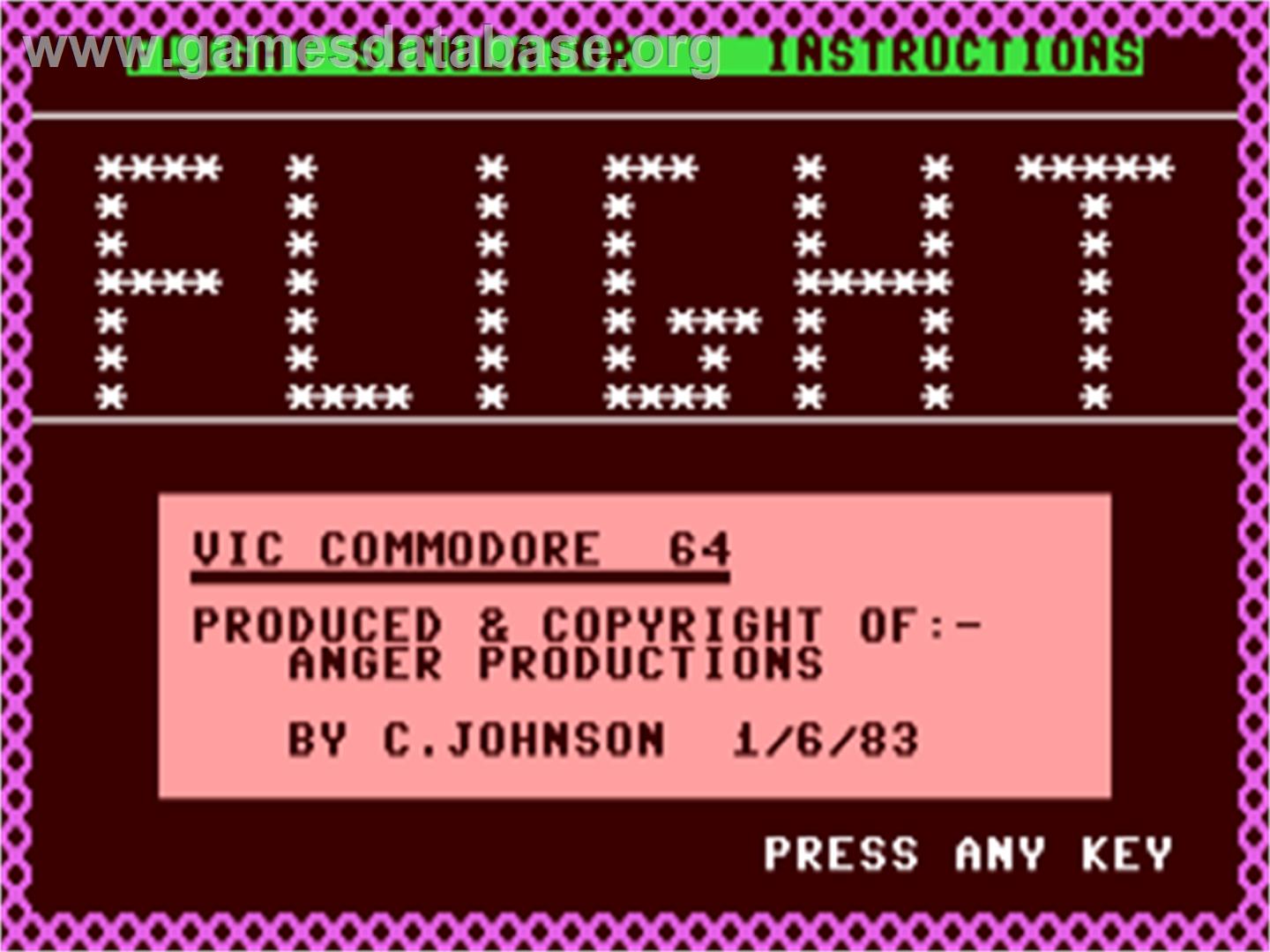 Coplin Flight Simulator - Commodore 64 - Artwork - Title Screen