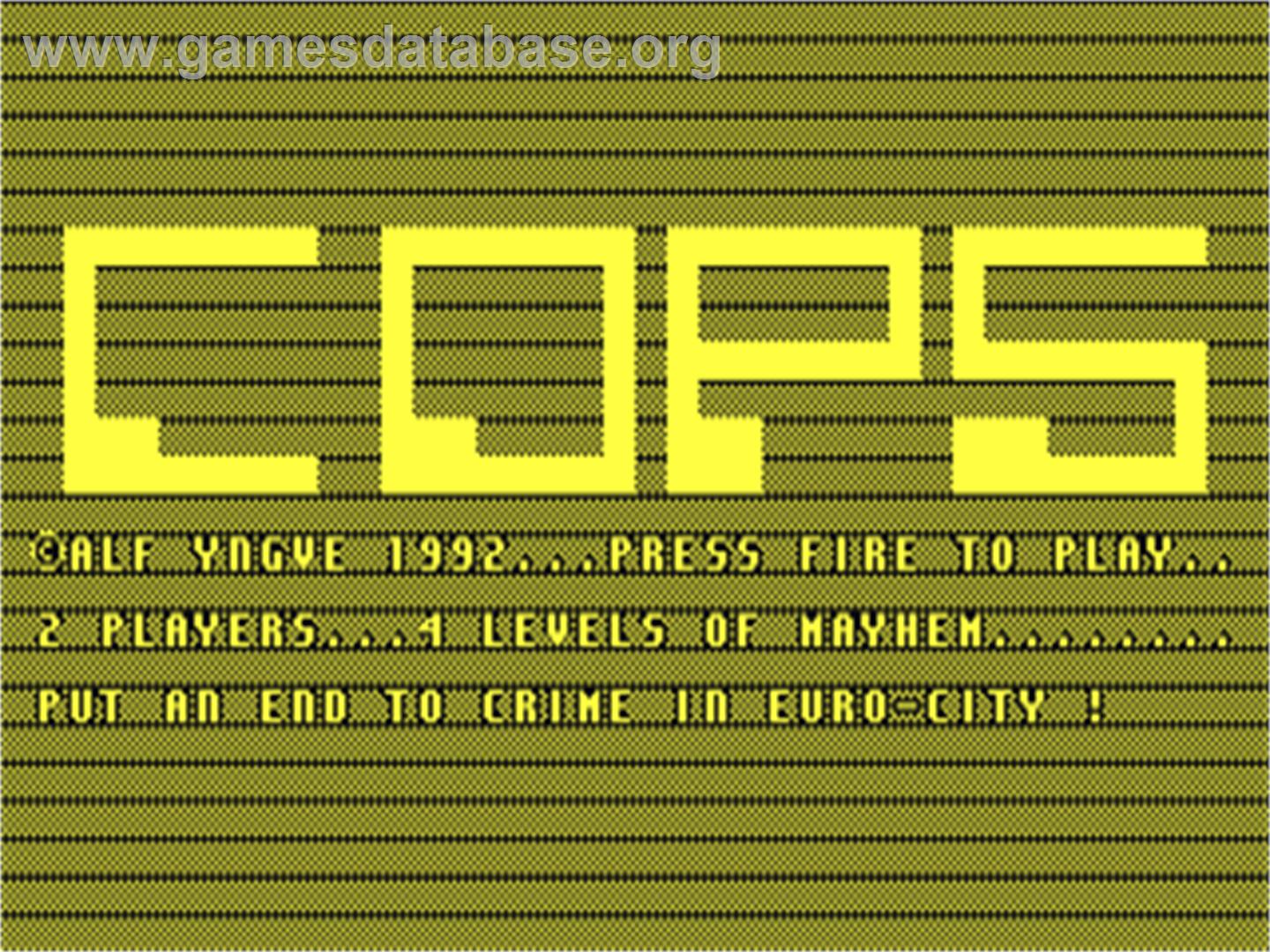 Cops - Commodore 64 - Artwork - Title Screen