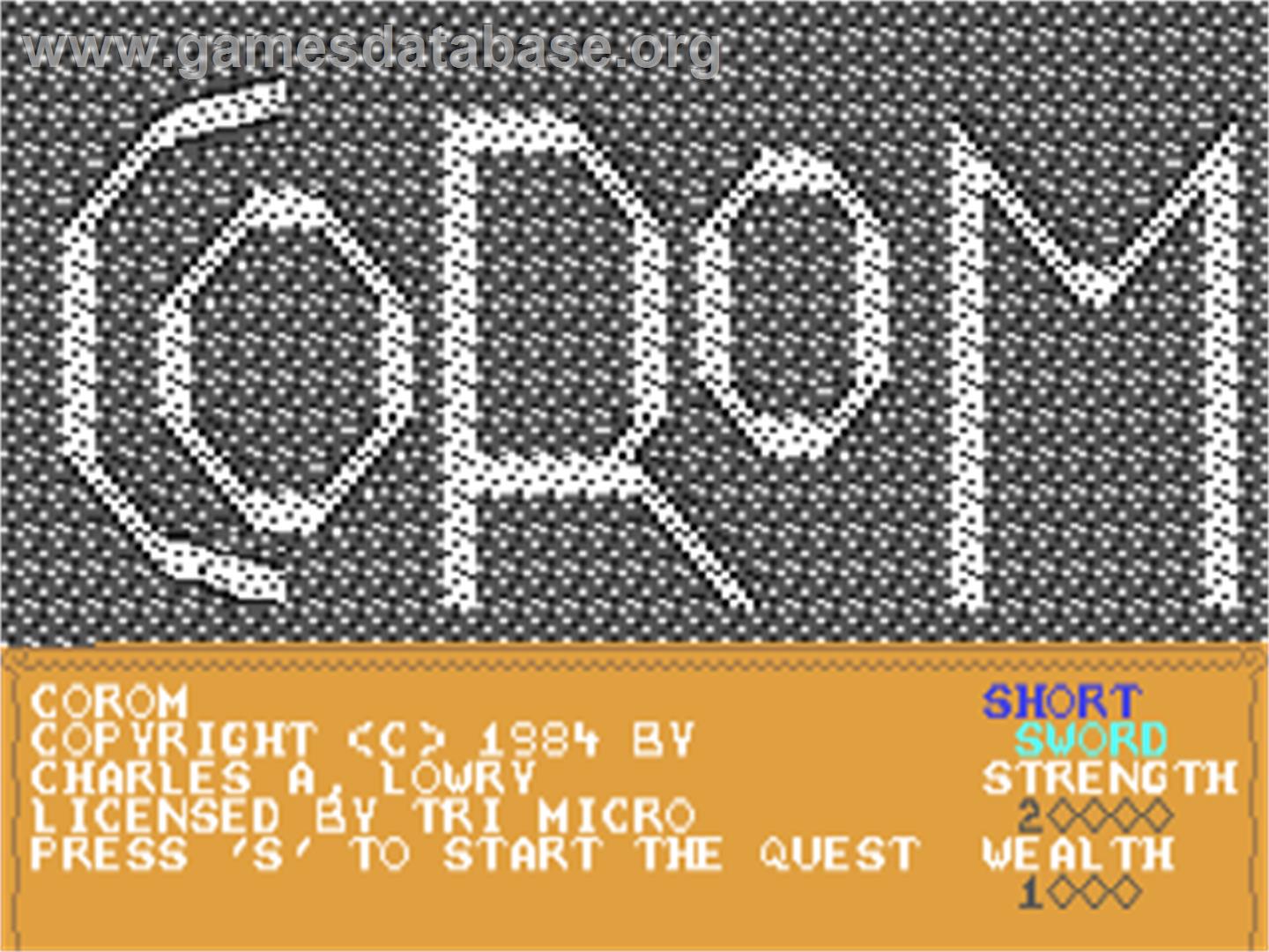 Corom - Commodore 64 - Artwork - Title Screen